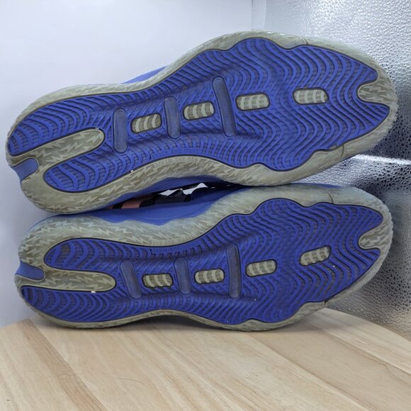 Mens Size 12 - Adidas Dame 8 EXTPLY Basketball Shoes Blue/Coral/Black Gym Court - Picture 9 of 10
